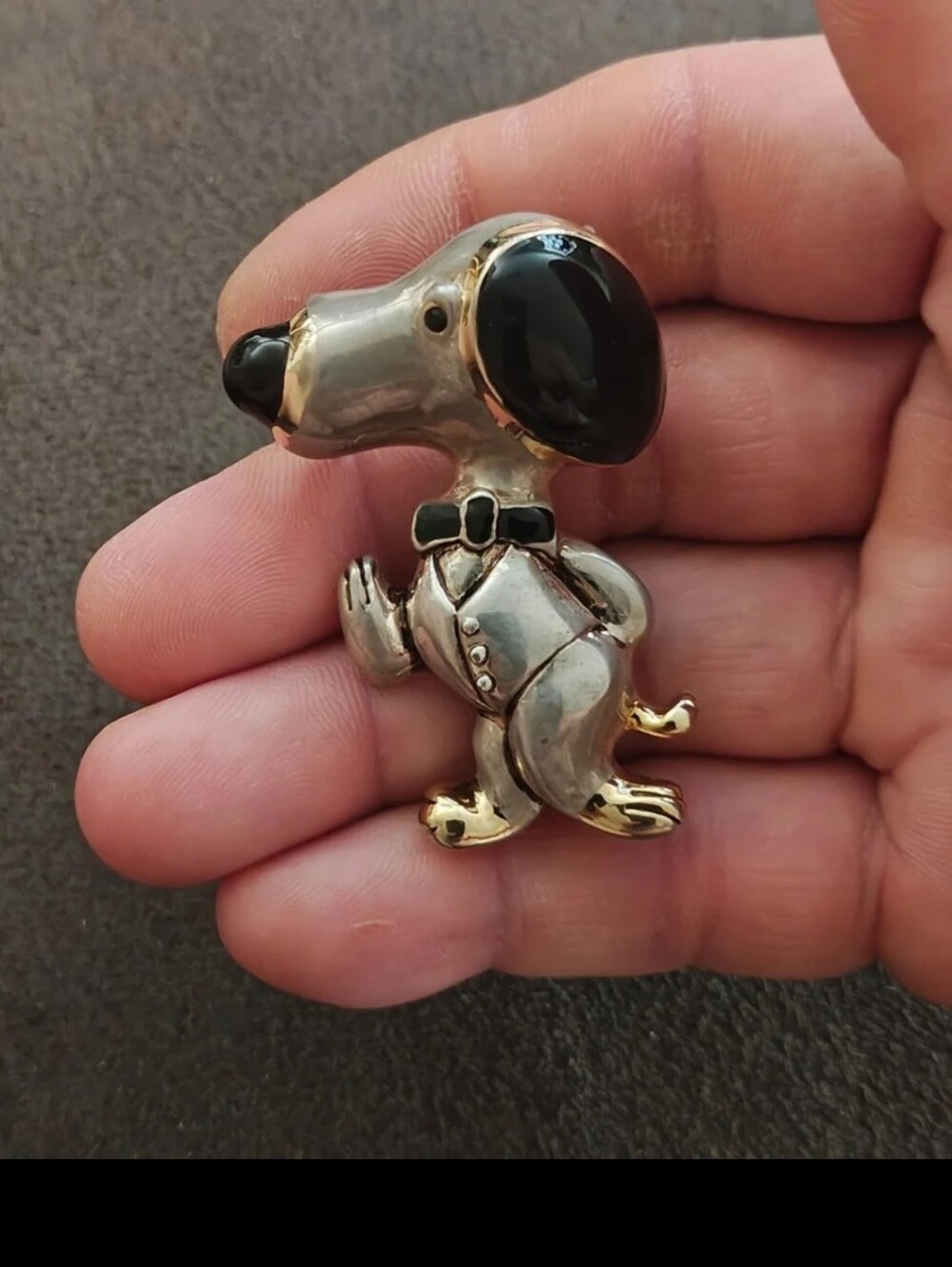 1970s Rare Signed Best Snoopy Dual Purpose Pendant & Brooch Pin